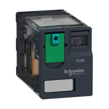 SCHNEIDER ELECTRIC RXM4AB1BD Harmony, Miniature plug-in relay, 6 A, 4 CO, with l