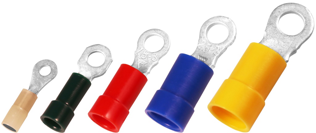 KST RVES1-4 VINYL-INSULATED RING TERMINAL 1.5MM2 4.3MM-20Pcs