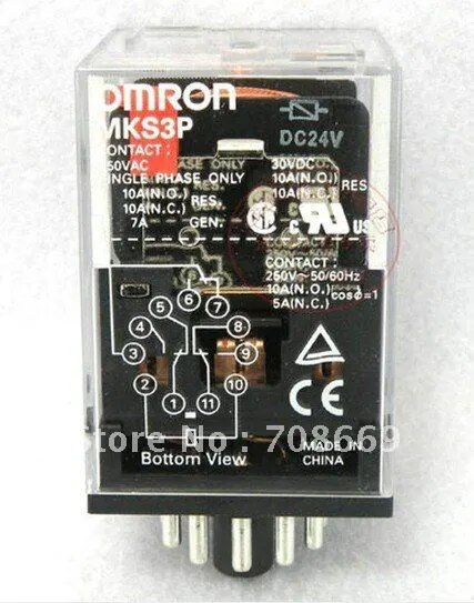 OMRON MKS3P DC24 3PDT 10 A General Purpose Relay